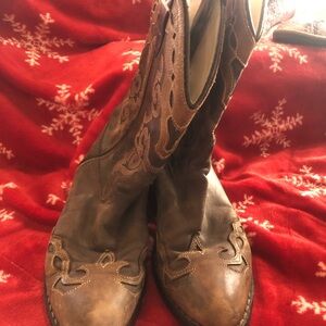 Old West leather cowboy boots size 3